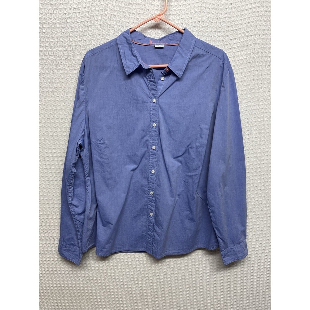 Boden Womens Chambray Blue Button Up Long Sleeve Shirt Cotton Lightweight Sz 16R
